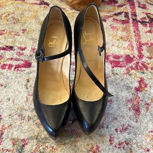 Louboutin black platform heels